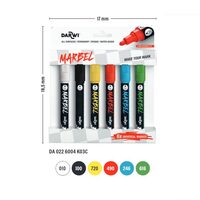 Set 6 markere Marbel 4mm,culori primare - Darwi