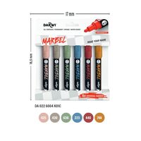 Set 6 markere Marbel 4mm,culori natur - Darwi