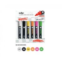Set 6 markere Marbel 4mm,culori fluorescente - Darwi