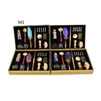 M1 517982 Set caligrafie cu sigiliu de ceara, pana ALBASTRA - ANT-CH