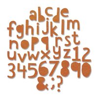 H - 663074 Set 102 cuttere Thinlits - Alphanumeric, Cutout Lower, 1.91 cm inaltime - Sizzix