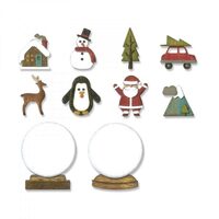 H - 663119 Set 11 Cuttere Thinlits - Tiny Snowglobes - Sizzix
