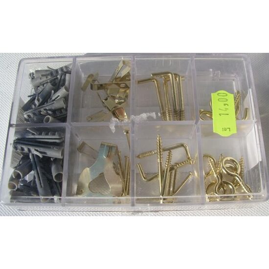 Set 80 dibluri si suruburi aurii pt tablouri - 0947230