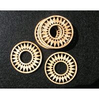 22854 Set 6 buc baza bijuterii lemn rotita 4.5 cm, nr 93 - Pentart