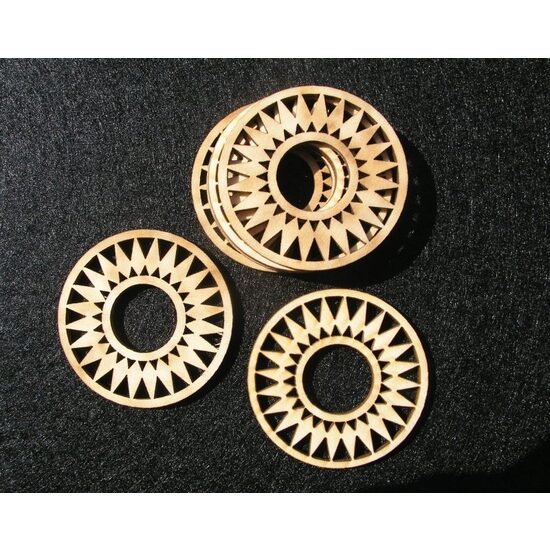 22854 Set 6 buc baza bijuterii lemn rotita 4.5 cm, nr 93 - Pentart