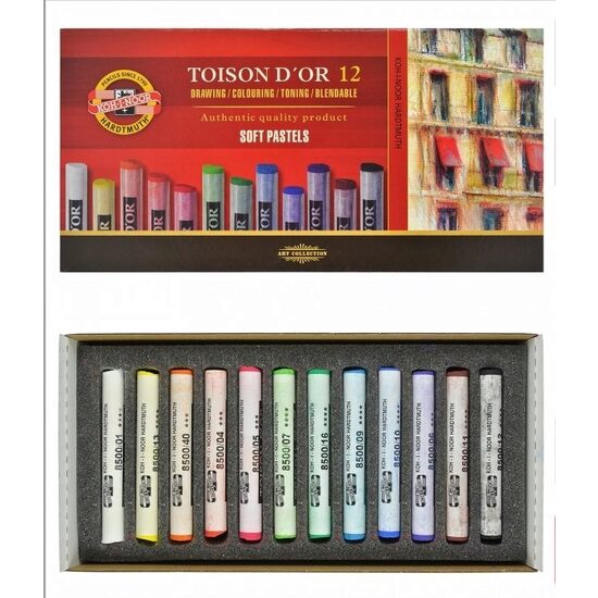 K8512-12R Set 12 pasteluri cretate rotunde - TOISON DOR
