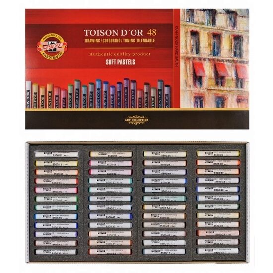 K8516-48 Set 48 pasteluri cretate rotunde - TOISON DOR