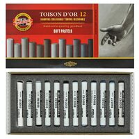 K8522-12G Set 12 pastelui cretate rotunde/griuri - TOISON DOR