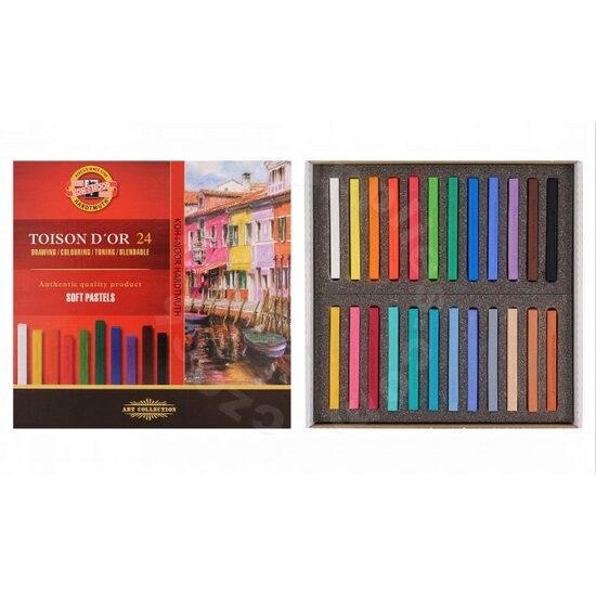 K8584-24 Set 24 pasteluri cretate patrate - TOISON DOR