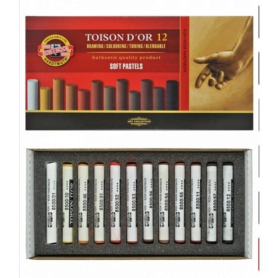 K8522-12M Set 12 pasteluri cretate rotunde/marouri - TOISON DOR