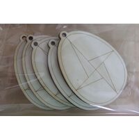 22807 - Set 5 forme lemn, nr 46, Pentart, ou