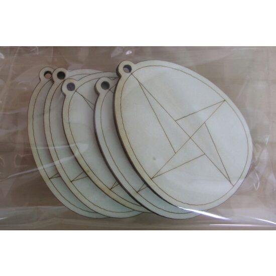22807 - Set 5 forme lemn, nr 46, Pentart, ou