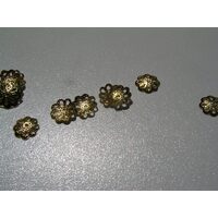1278B Set 10 gr capacel floricica auriu, aprox 100buc 7 mm diametru