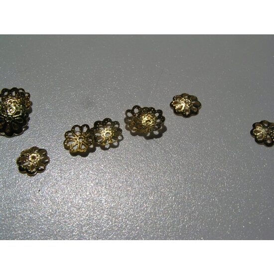 1278B Set 10 gr capacel floricica auriu, aprox 100buc 7 mm diametru