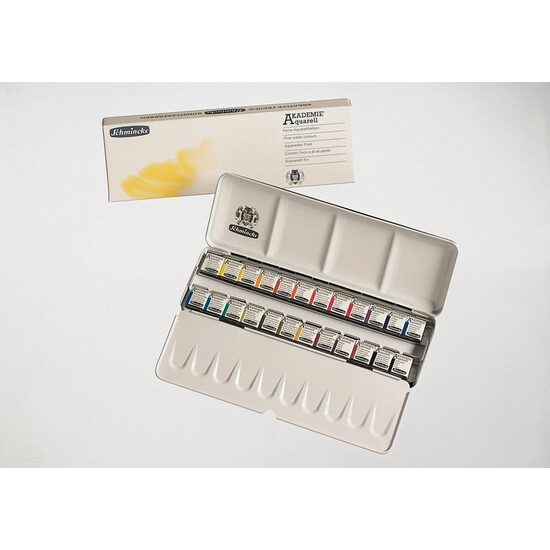 75424 - Set 24 acuarele Akademie cutie metalica - Schmincke