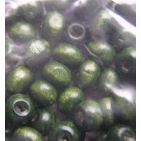 Margele lemn - 6407 - 10 gr, verde inchis