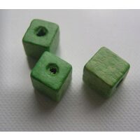 Margele lemn cubice - 6540 - 10 gr verde deschis