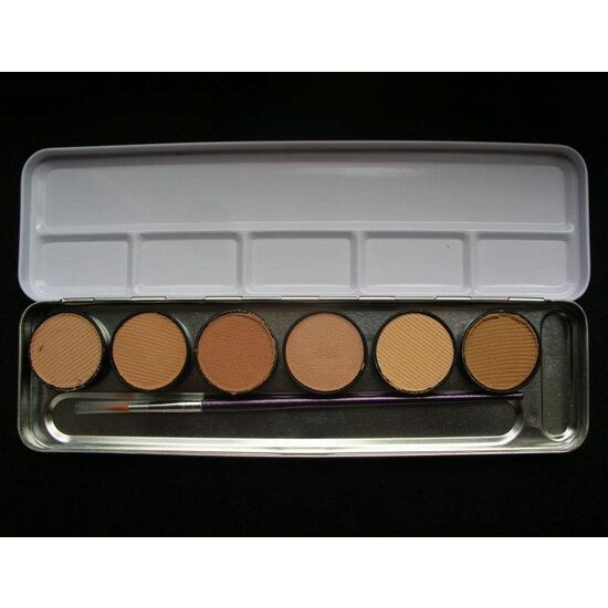 Set 6 culori profesionale Make-up - piele - cutie metal - 206065