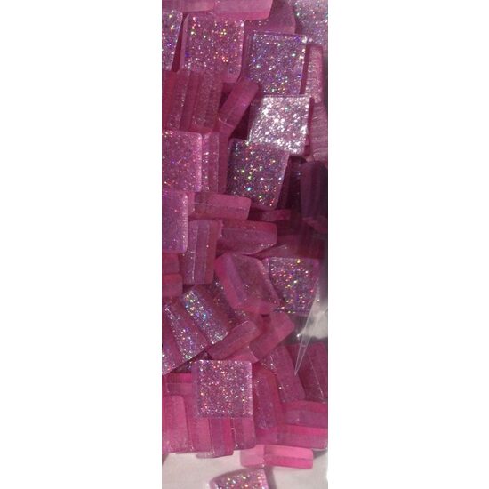 29177 Mozaic blister cu glitter 1x1cm, carmin Pentart