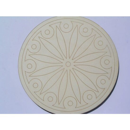 4124 Suport lemn decor, rotund, mandalla - 4124/4