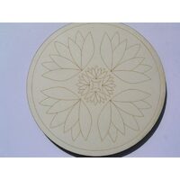 4126 Suport lemn decor, rotund, mandalla PENT