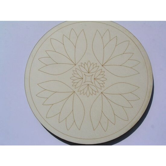 4126 Suport lemn decor, rotund, mandalla PENT