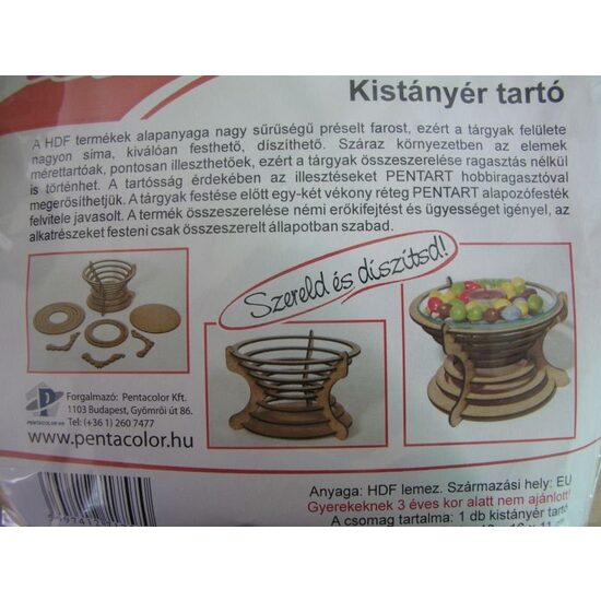 Bol fructe cu suport, mdf, Pentart