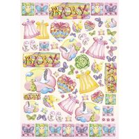 Hartie decoupage 80 gr, 50 x 70, - DFG298 Baby Girl-DISC