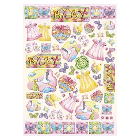 Hartie decoupage 80 gr, 50 x 70, - DFG298 Baby Girl-DISC