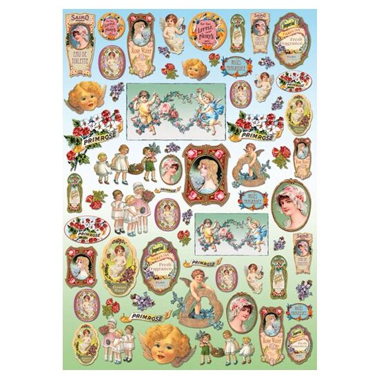Hartie decoupage 80 gr, 50 x 70, - DFG318 Vintage parfums-DISC