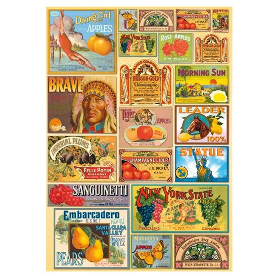 Hartie decoupage 80 gr, 50 x 70, - DFG321 Vintage labels-DISC