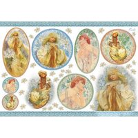 Hartie de orez Stamperia DFS082 - Mucha - 48x33 cm