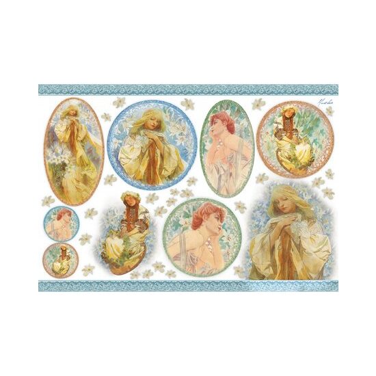 Hartie de orez Stamperia DFS082 - Mucha - 48x33 cm