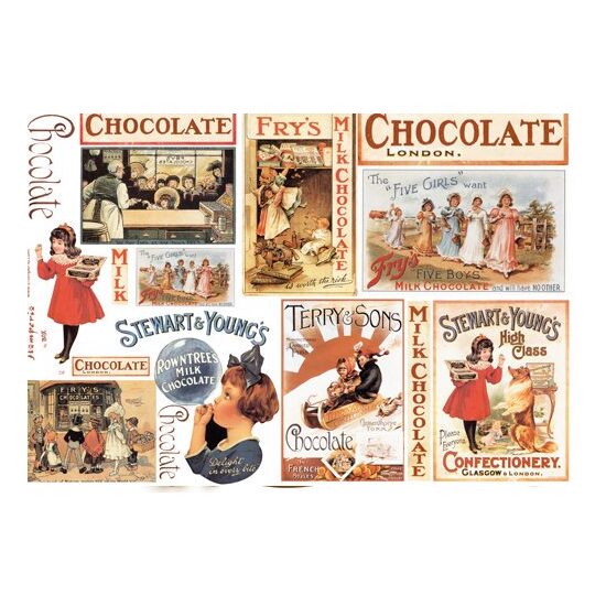 Hartie de orez Stamperia DFS104 - Chocolate cardboards- 48x33 cm