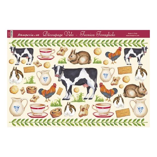 Hartie vello decupaj Stamperia DFV 02 - 48 X 33,5 - Farm