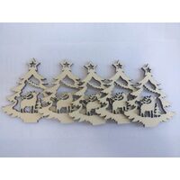 22878 Set 5 figurine lemn - nr.117 - pentru pictat - brad cu ren