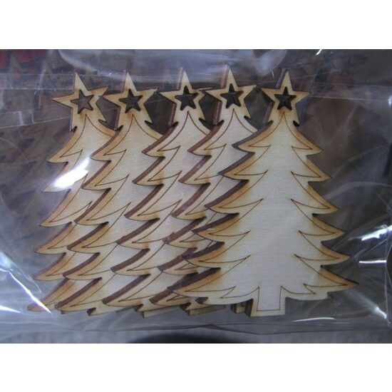 Set 5 figurine lemn - nr.121 - pentru pictat - brad cu steluta 22882