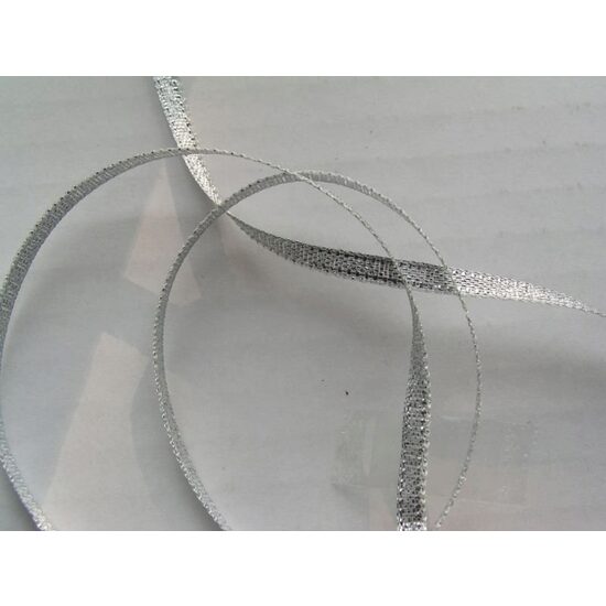 2504-06AG Panglica satin - 6mm 1m - argintie - EMID