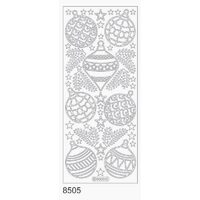 Sticker argintiu Craciun - globuri - 8505 - INTER.D