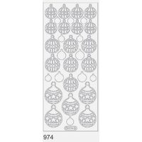 Sticker argintiu Craciun - globuri - 974 - INTER.D
