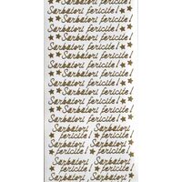 Sticker auriu - Sarbatori fericite - 2903 - INTER.D