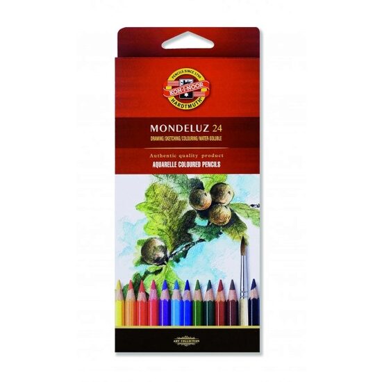 K3718-24 Set 24 creioane colorate acuarel Mondeluz - Koh-I-Noor