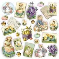Servetel de orez, 50x50cm, Stamperia - DFT205 - vintage easter