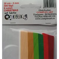 Set quilling 30cm-3mm-300fasii-6culori - Christmas