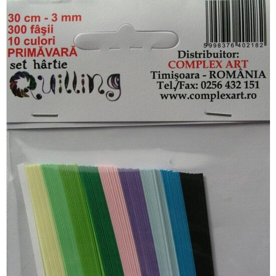Set quilling 30cm-3mm-300fasii-10culori - Primavara