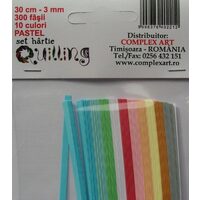 Set quilling 30cm-3mm-300fasii-10culori - Pastel