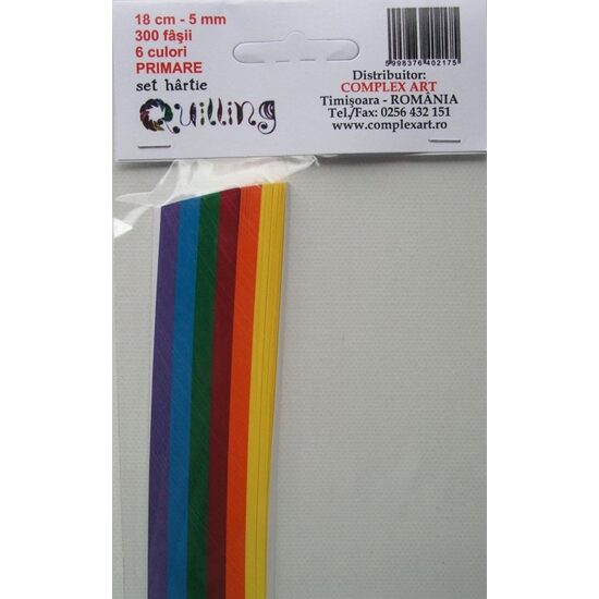 Set quilling 18cm-5mm-300fasii-6culori - Primare