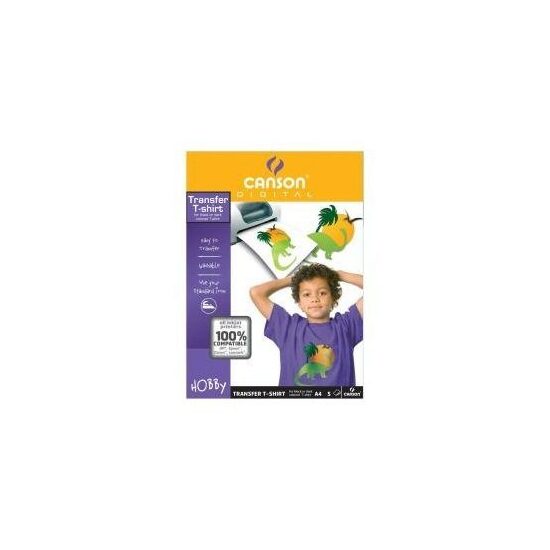 Set 5 folii A4 - tranfer pe bumbac culori inchise - Dark Transfer T-shirt - Canson