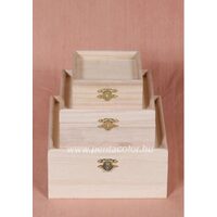 Set 3 cutii lemn 16.5x16.5x7.7cm - Pentart