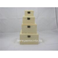 705447 Set 4 cutii lemn 16x16x9 3 cm - PENT